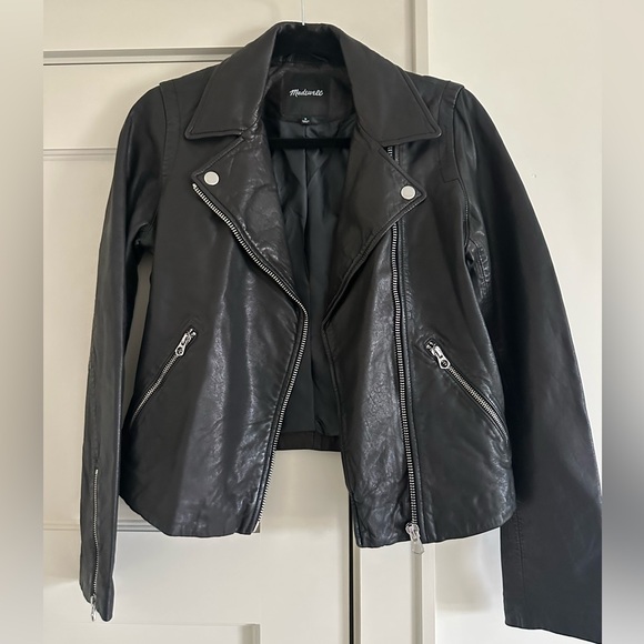 Madewell Washed Leather Motorcycle Jacket M - Picture 1 of 3